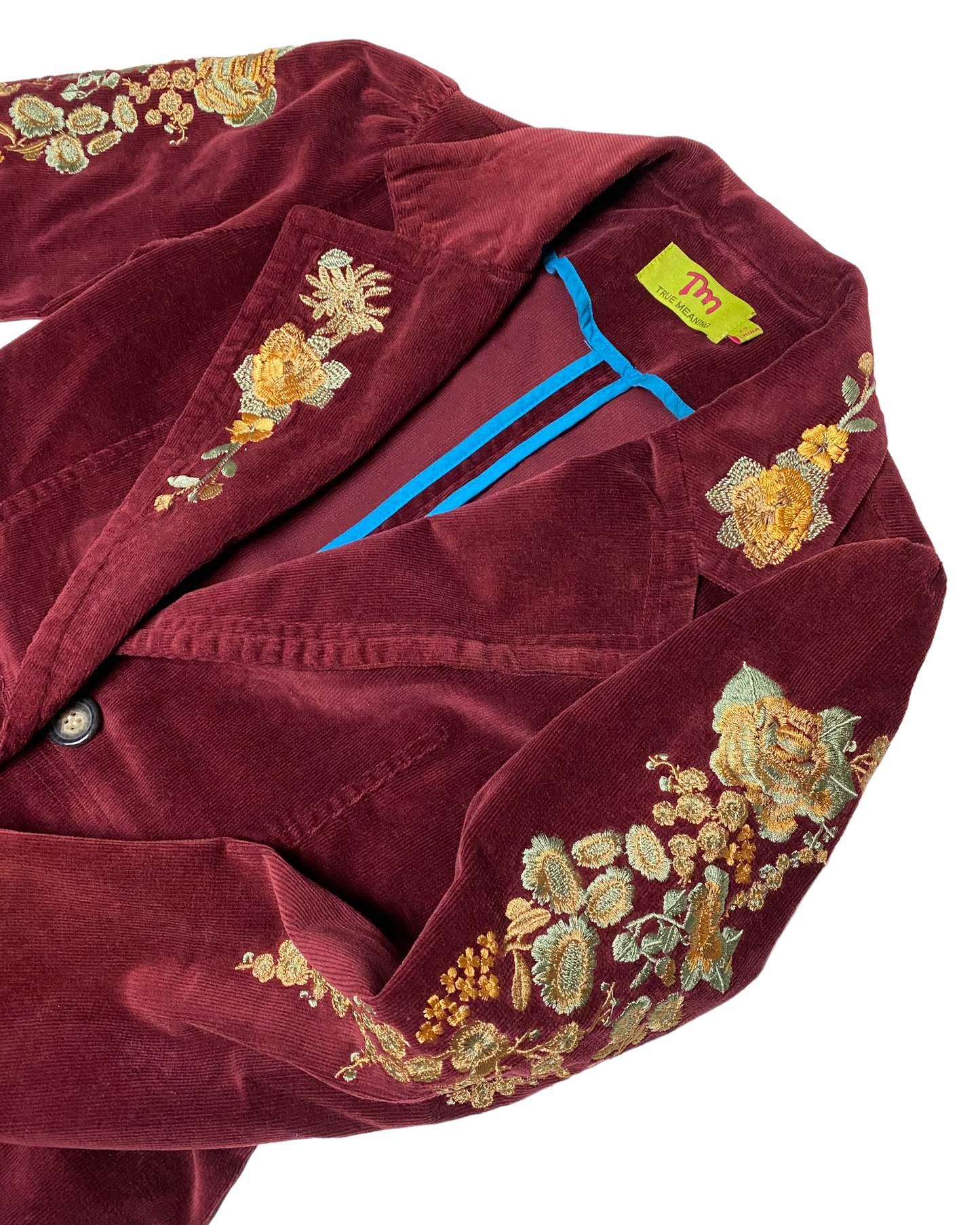 2000s Embroidered Corduroy Blazer
