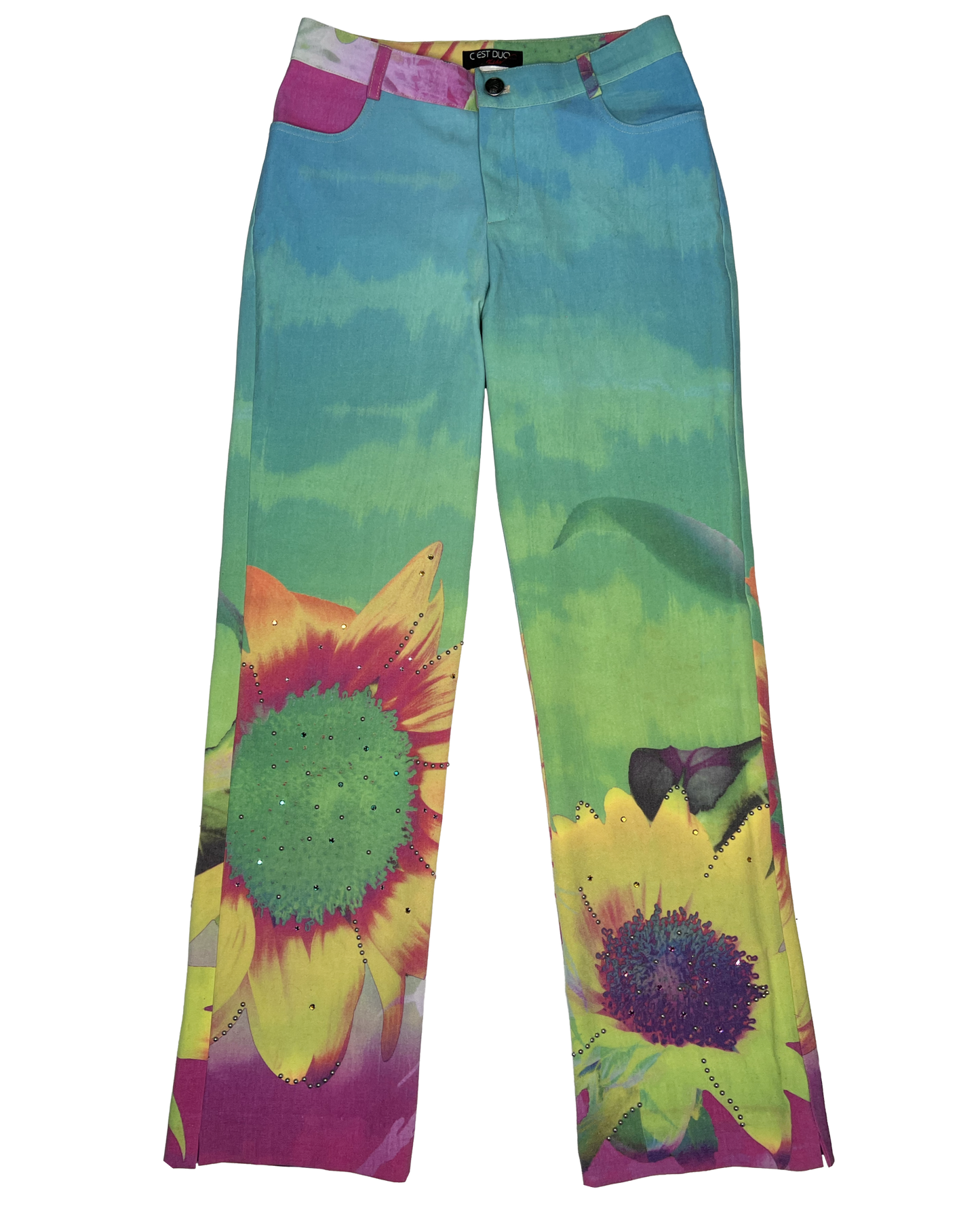 Vintage Photoreal Flower Pants