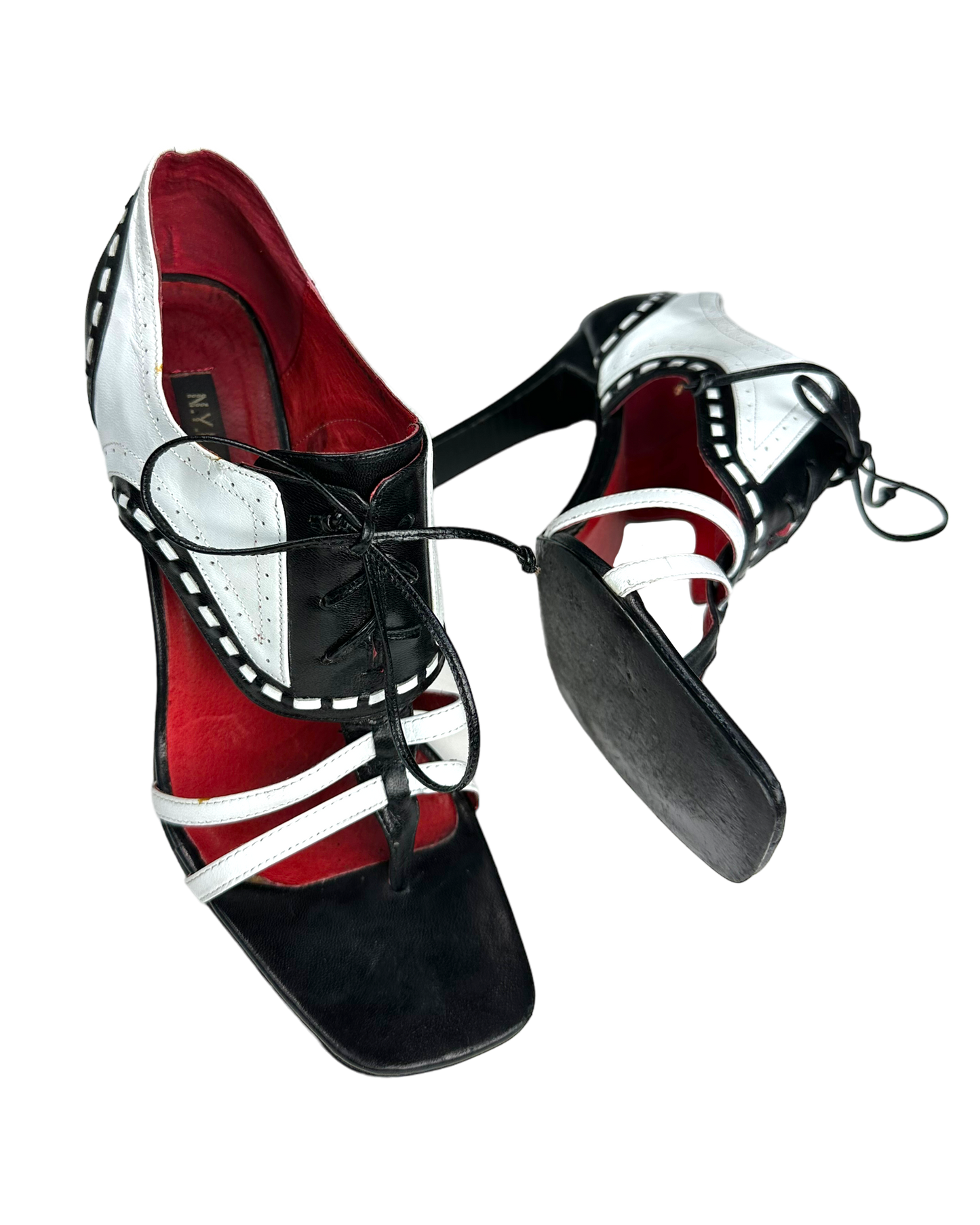 90s Tuxedo Heel Sandals