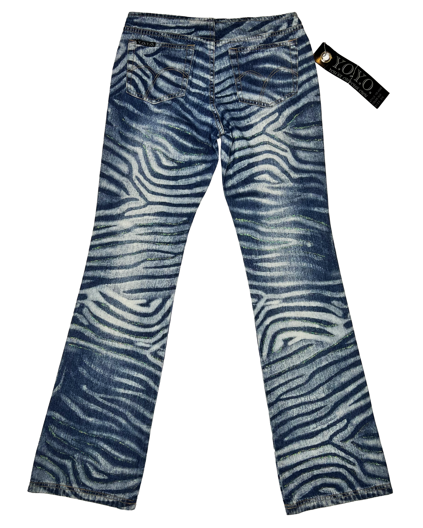 Deadstock Y2k Zebra Denim Flares