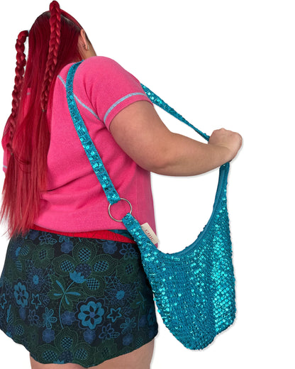 Deadstock Turquoise Sequin Crossbody