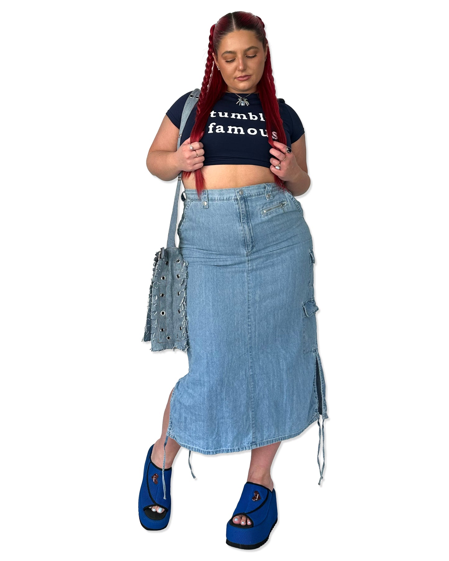 Vintage Denim Maxi Skirt