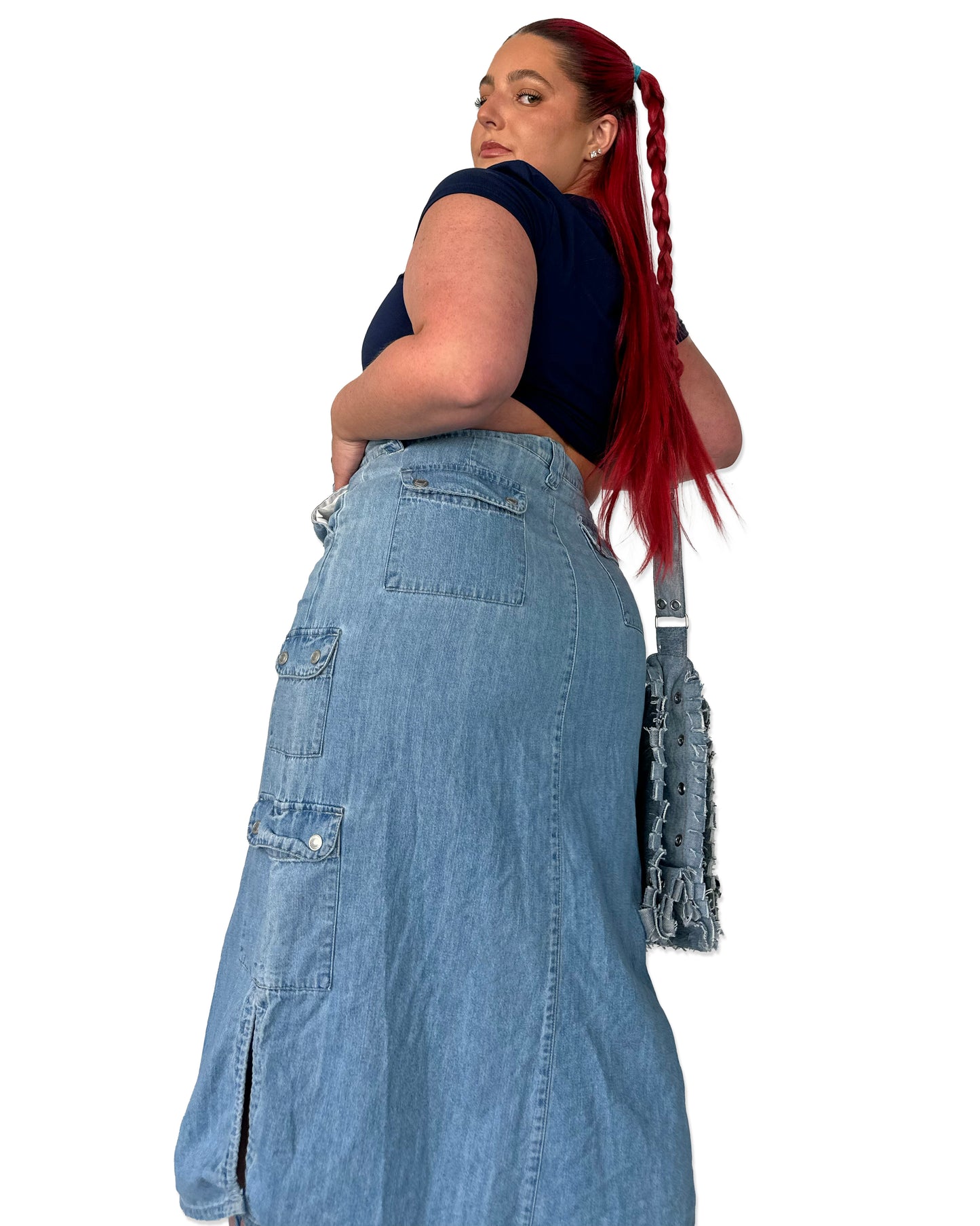 Vintage Denim Maxi Skirt