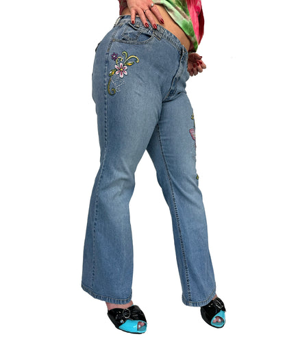 Y2K Butterfly Flare Jeans