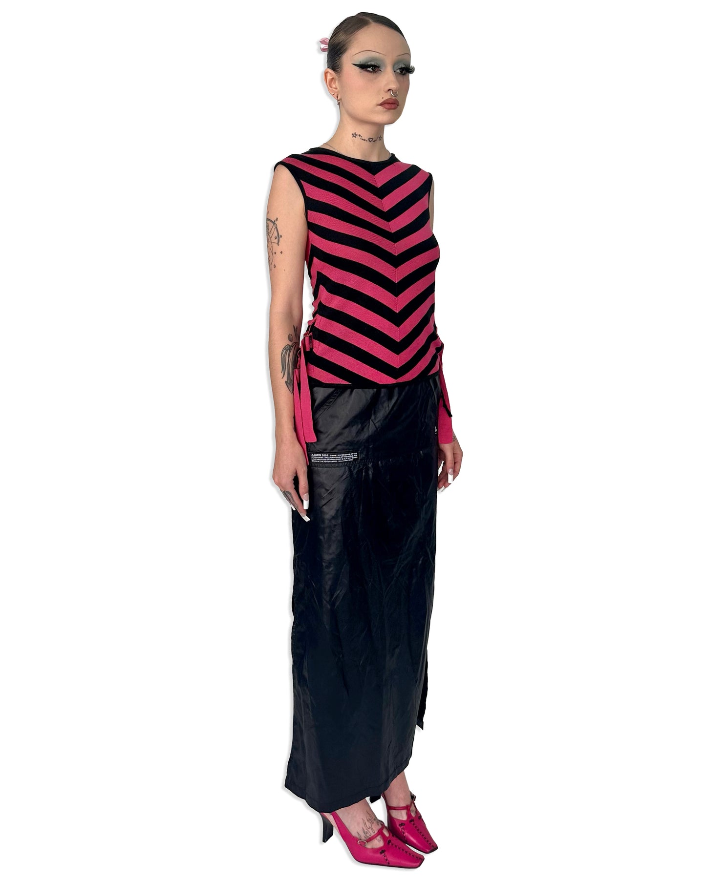 2000s Cyber Drawstring Maxi Skirt