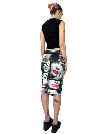 Digital Allover Print Midi Skirt