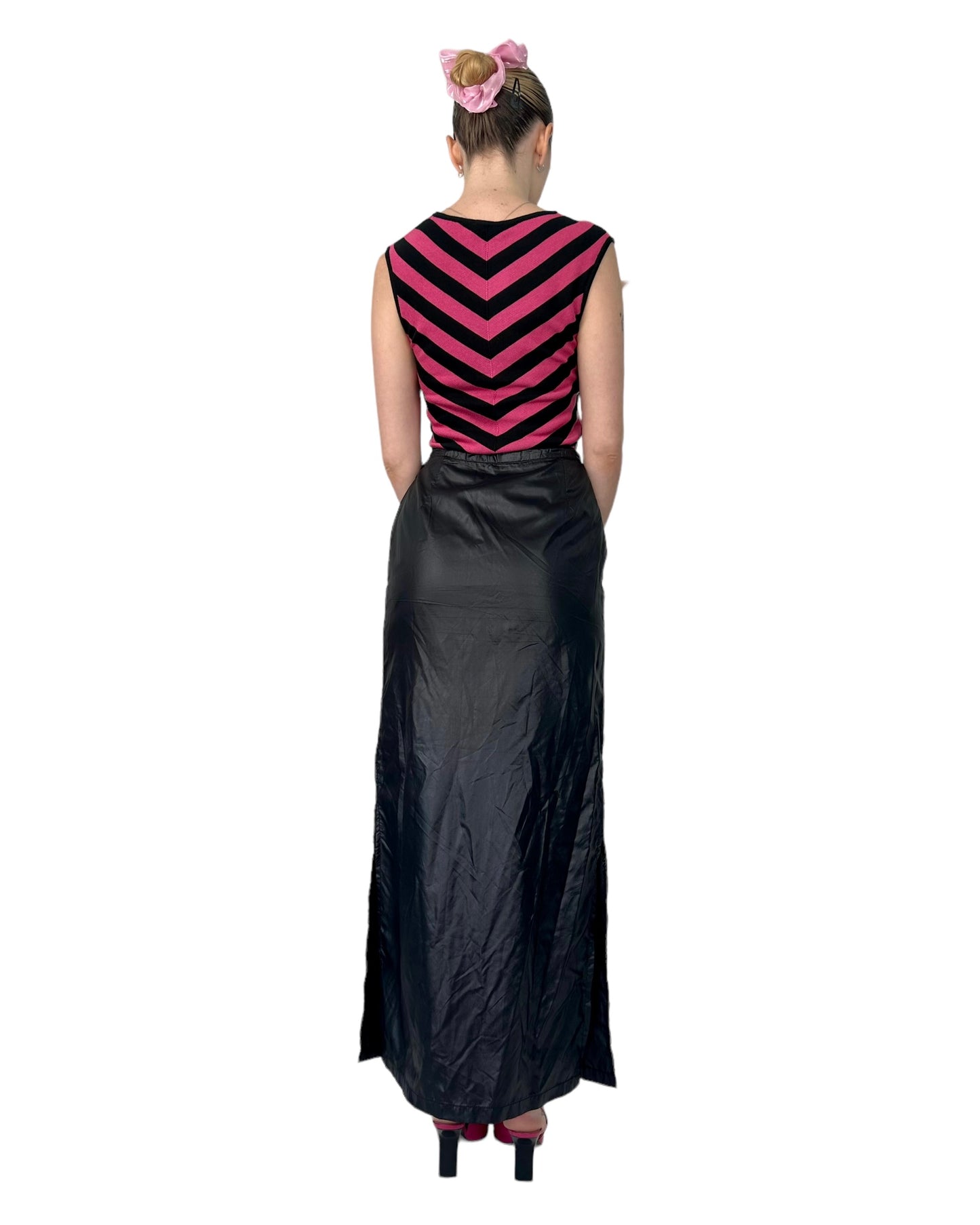 2000s Cyber Drawstring Maxi Skirt