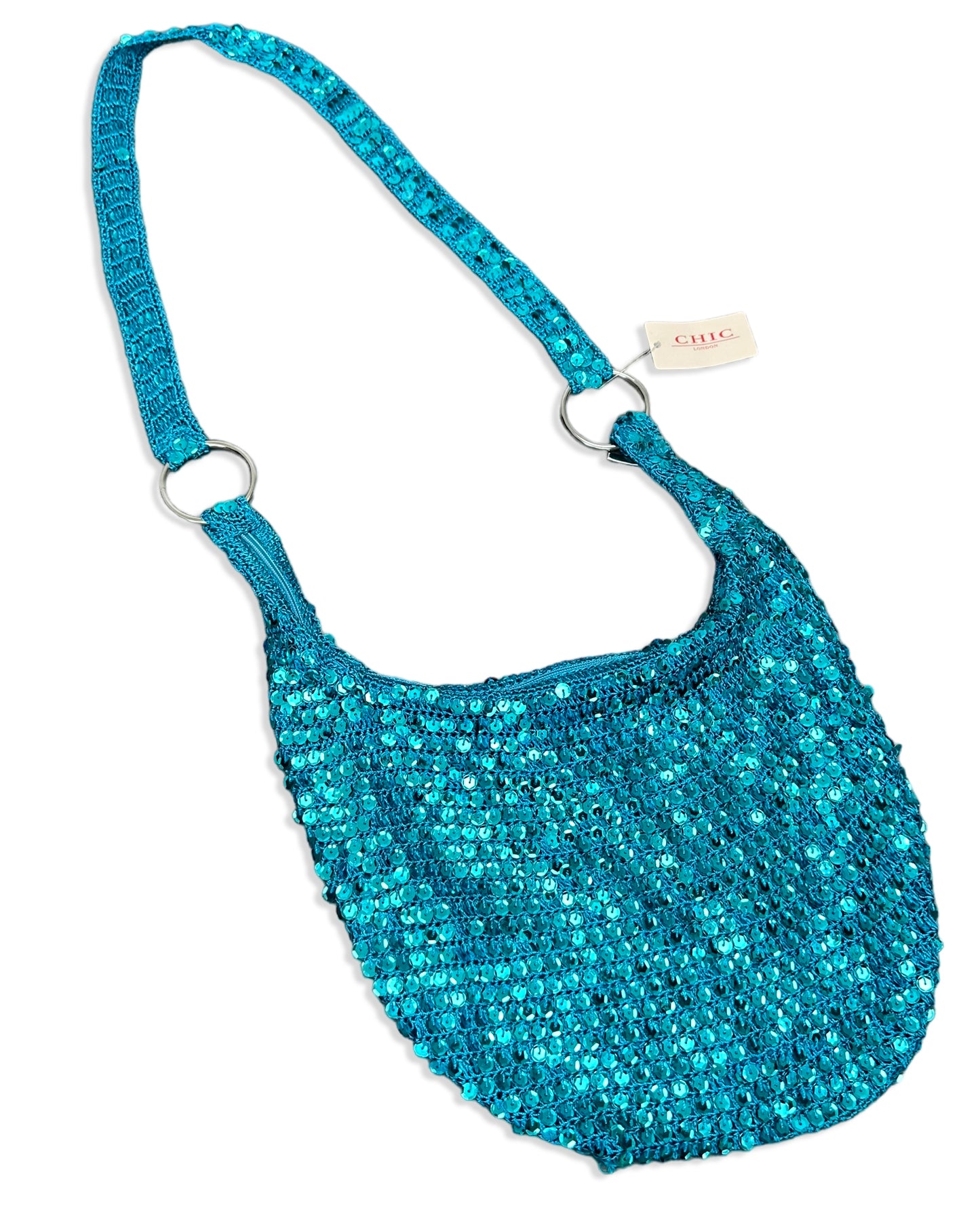 Deadstock Turquoise Sequin Crossbody