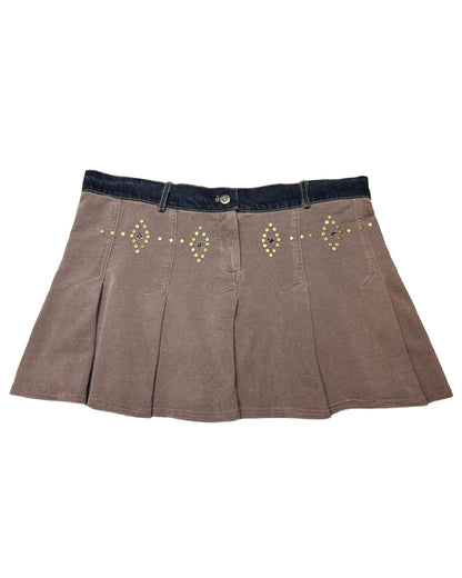 Studded Pleated Mini Skirt