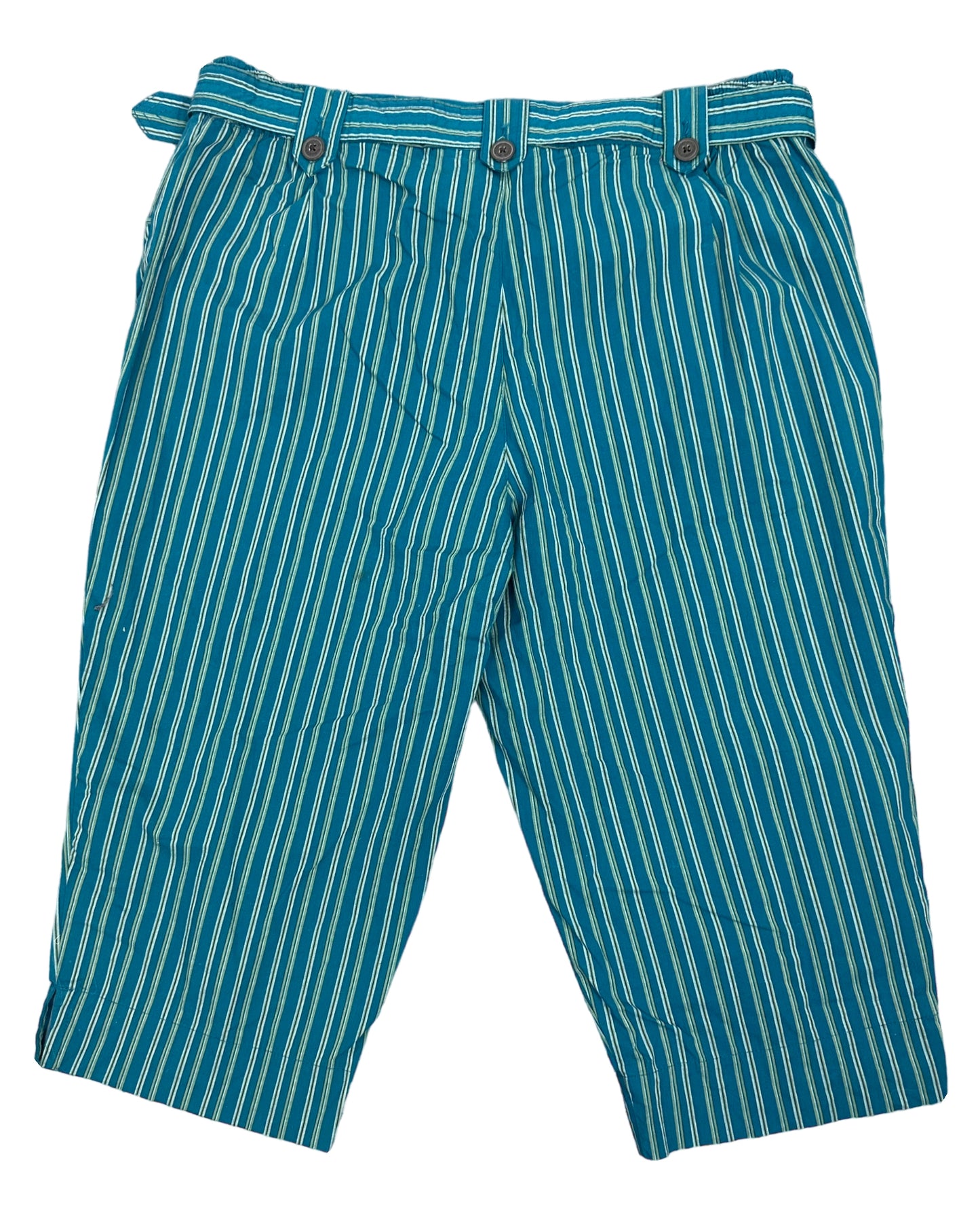 Teal Pinstripe Capris