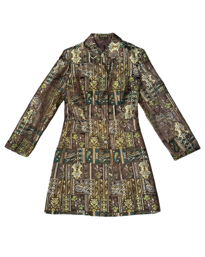 Vintage Brocade Trench Coat