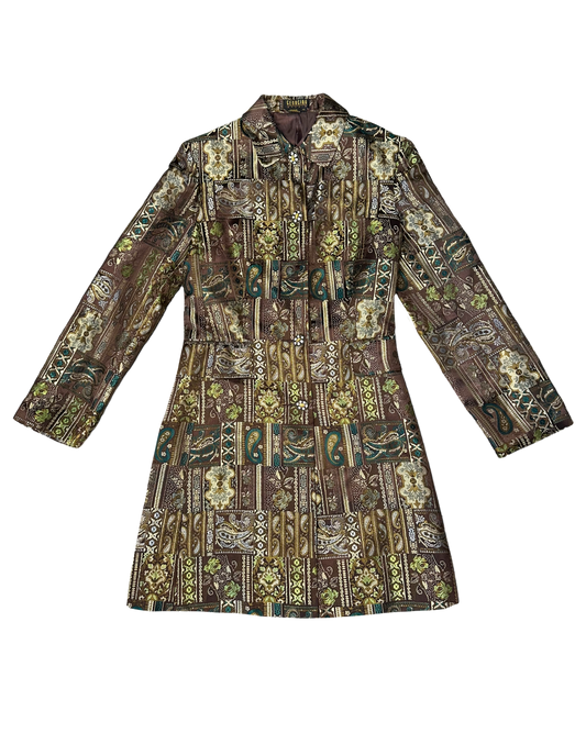 Vintage Brocade Trench Coat