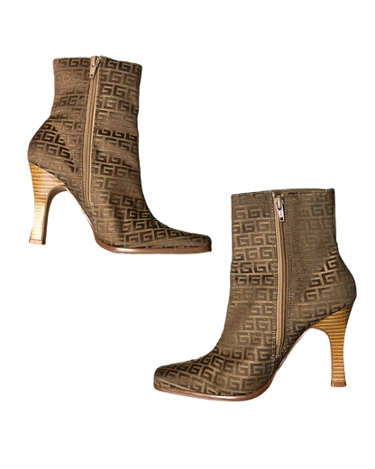 Monogram Heeled Ankle Boots