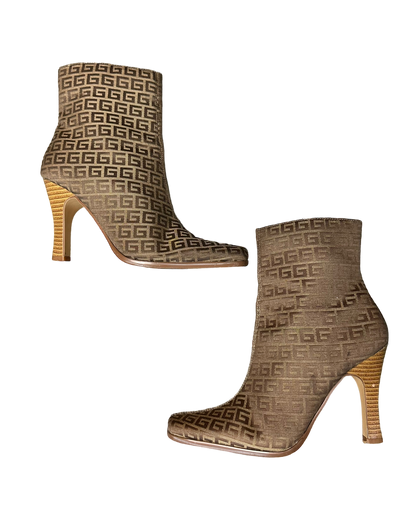 Monogram Heeled Ankle Boots