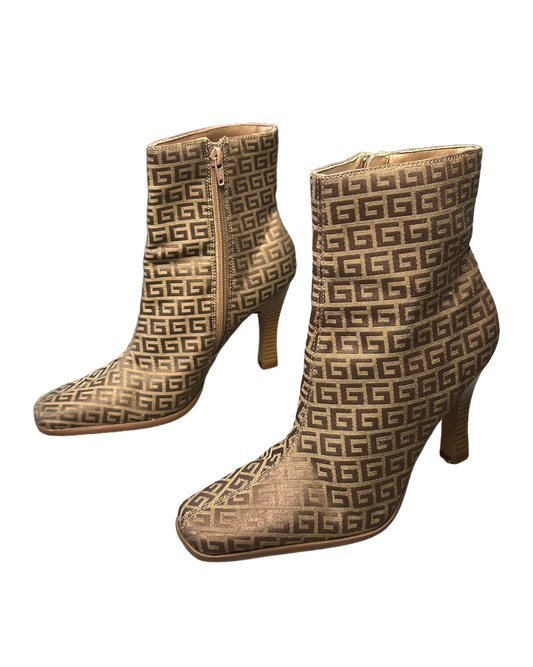 Monogram Heeled Ankle Boots