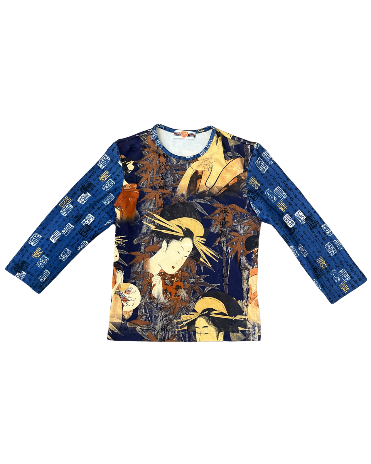 90s Geisha Print 3/4 Sleeve