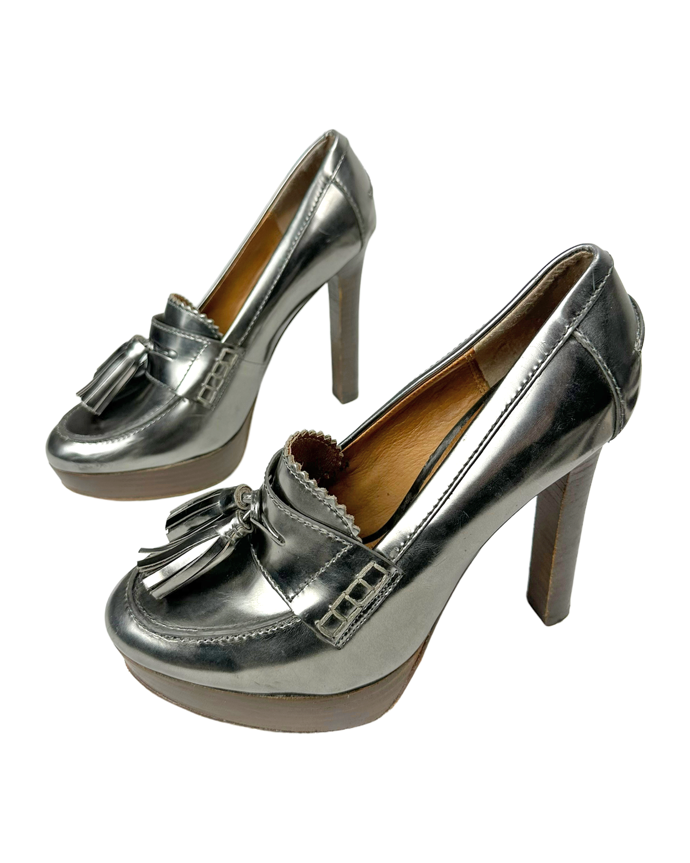 Coach Metallic Loafer Heels