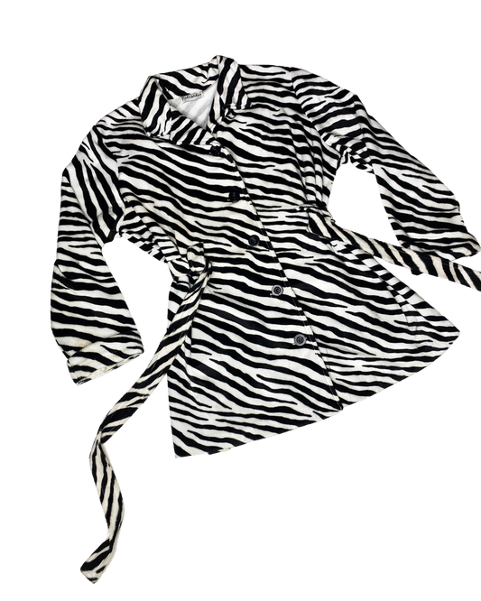 Vintage Zebra Fuzzy Coat