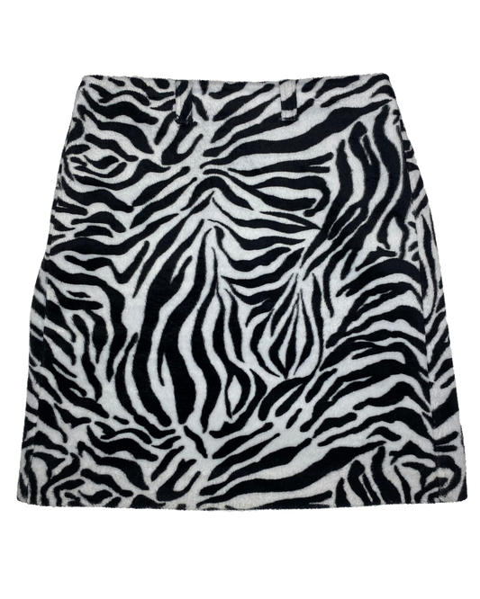 Vintage Zebra Fuzzy Skirt