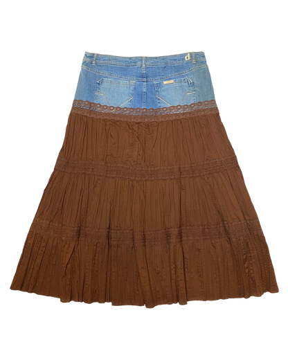 Y2K Boho Denim Maxi