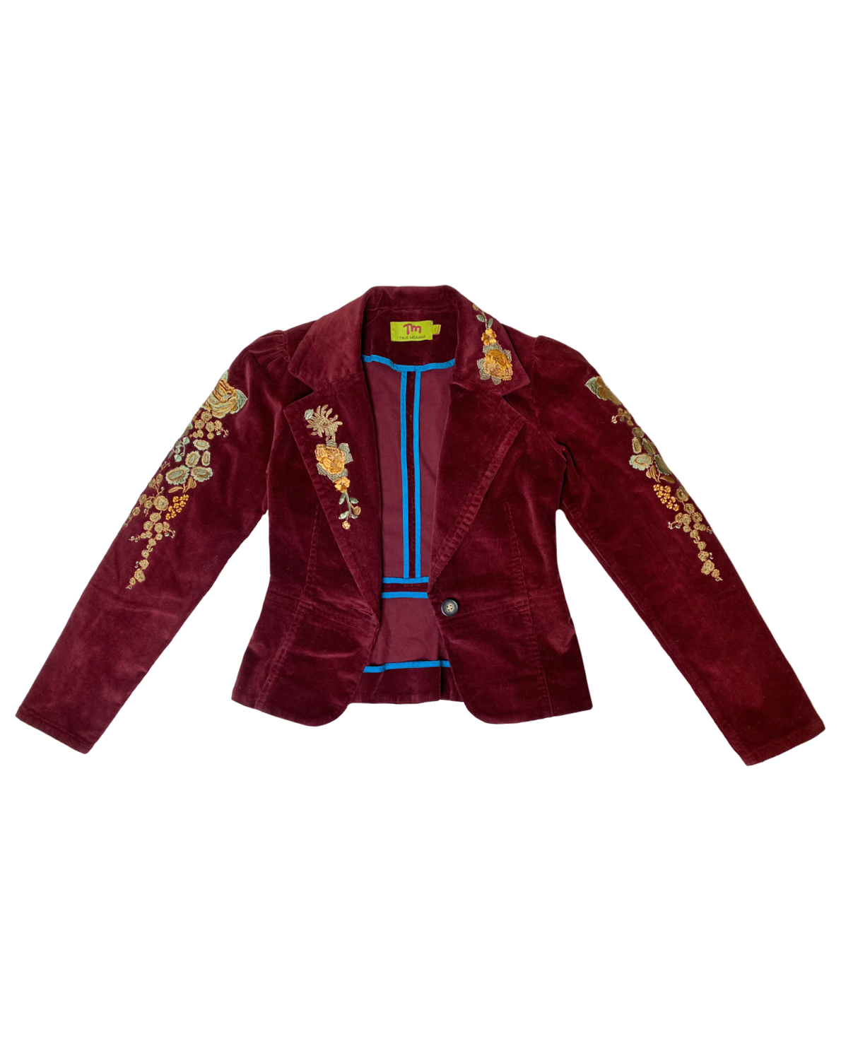 2000s Embroidered Corduroy Blazer