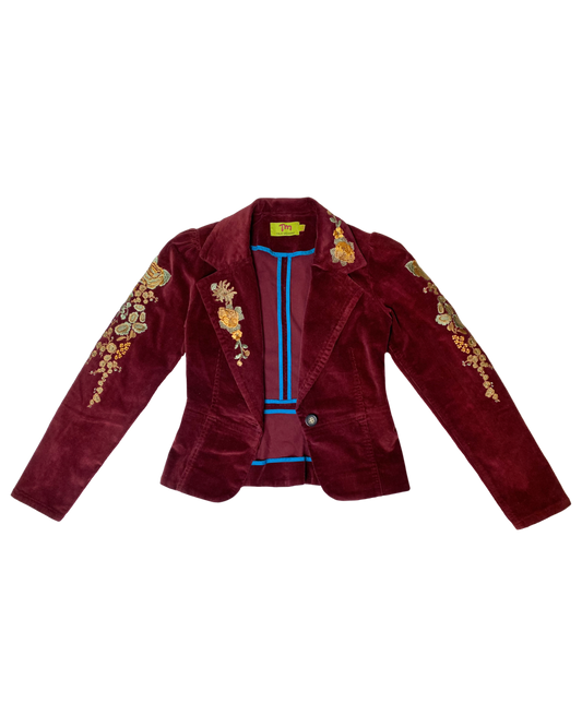 2000s Embroidered Corduroy Blazer