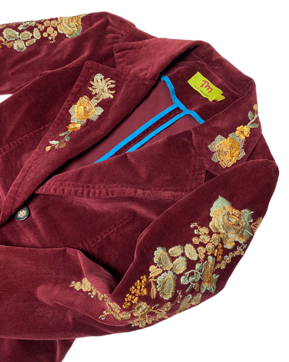 2000s Embroidered Corduroy Blazer