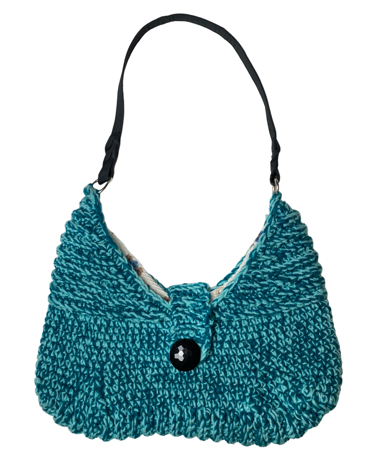 Teal Crochet Handbag