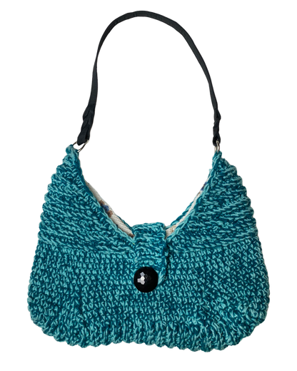 Teal Crochet Handbag