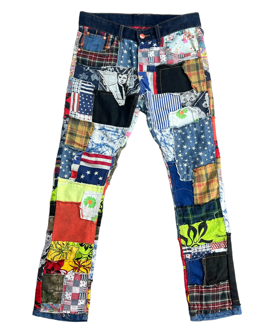 Low-rise Patchwork Jeans