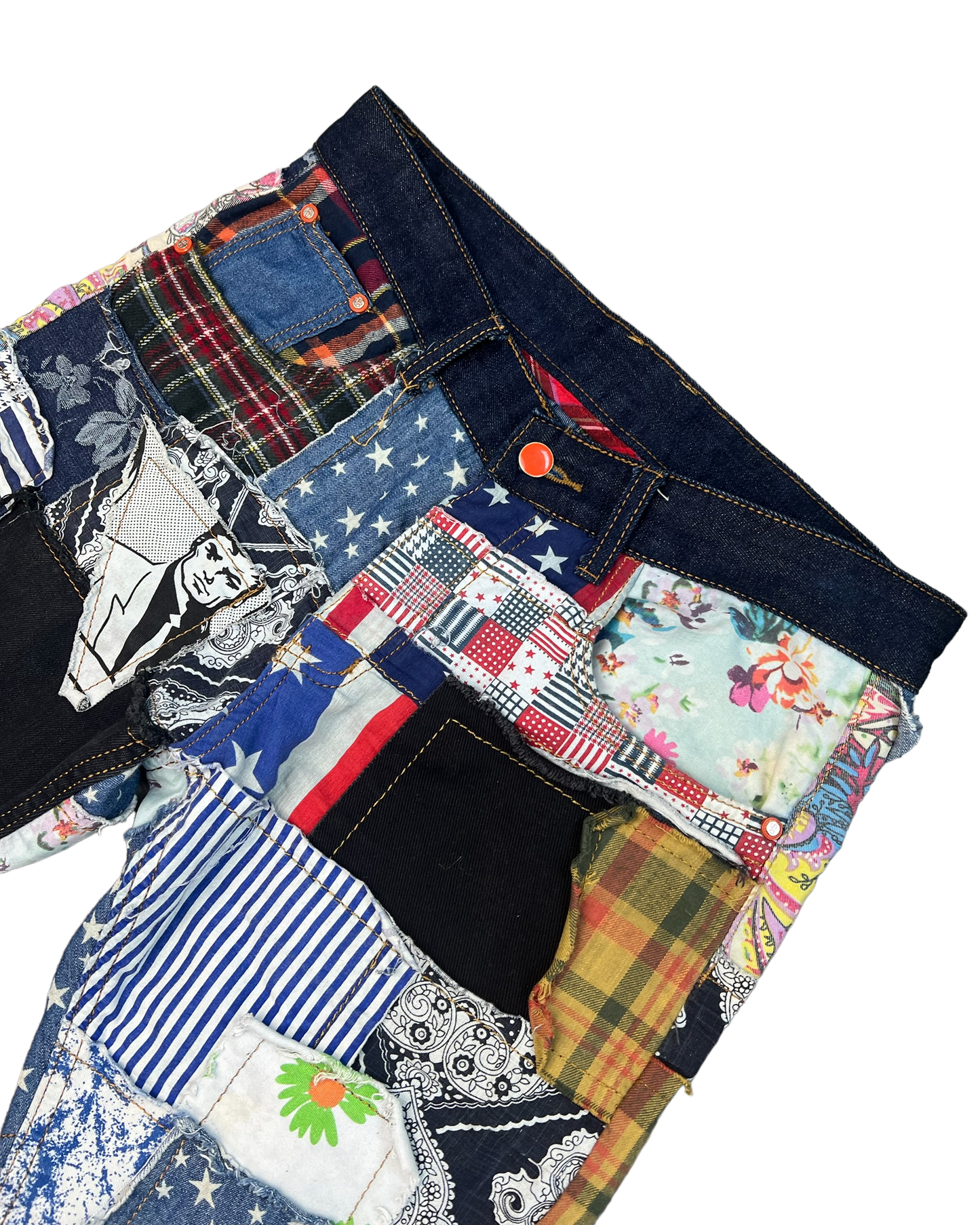 Low-rise Patchwork Jeans