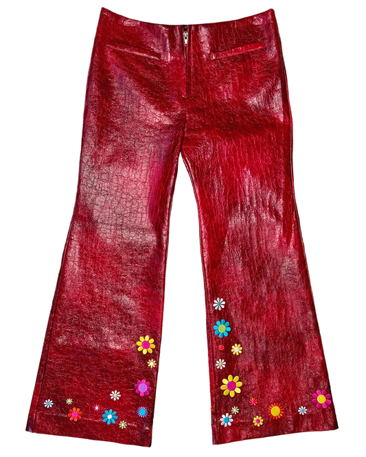 Flower Embroidered Flares