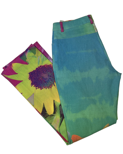 Vintage Photoreal Flower Pants