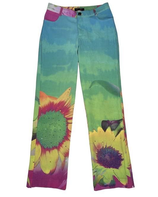 Vintage Photoreal Flower Pants