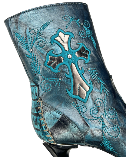 Metallic Cross Cowgirl Boots