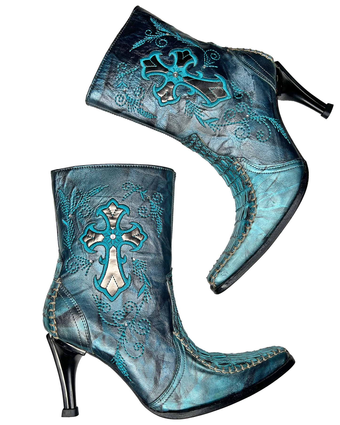 Metallic Cross Cowgirl Boots