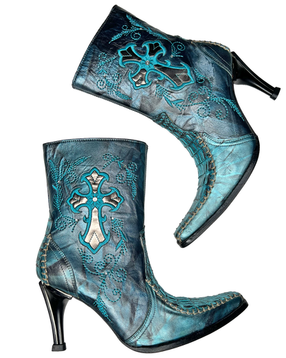 Metallic Cross Cowgirl Boots