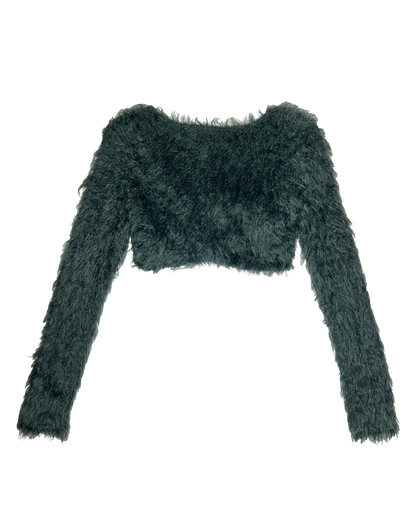 Legatte Fuzzy Cropped Cardigan