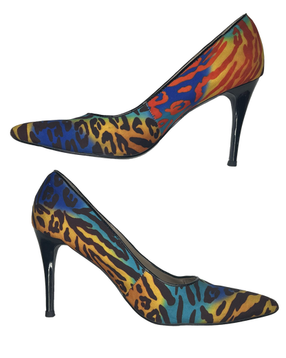 Nine West Leopard Rainbow Heels