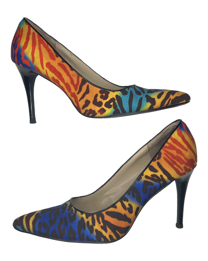 Nine West Leopard Rainbow Heels