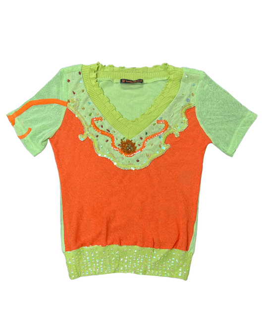 2000s Beaded Micromesh Top