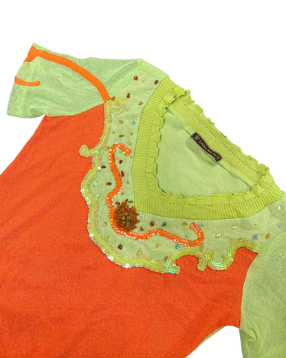 2000s Beaded Micromesh Top