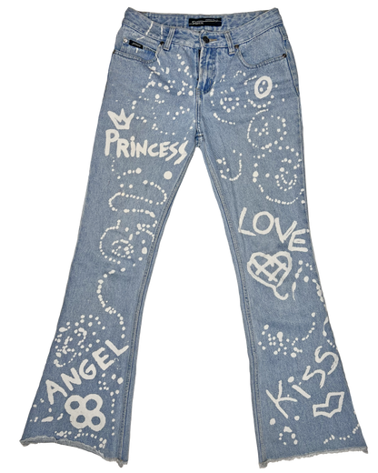 Y2k Bleached Flare Jeans