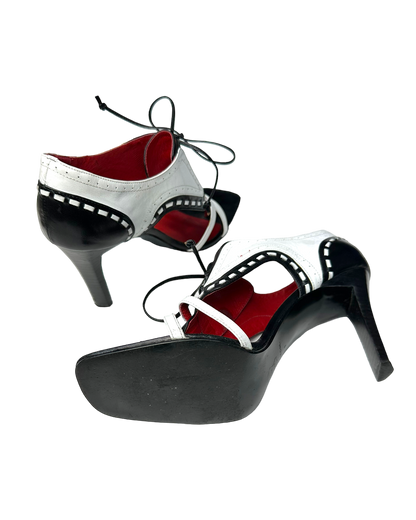 90s Tuxedo Heel Sandals