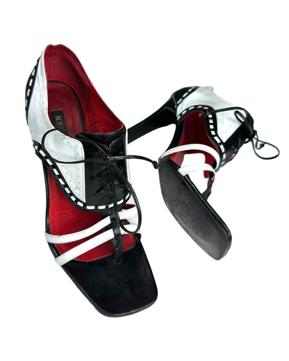 90s Tuxedo Heel Sandals