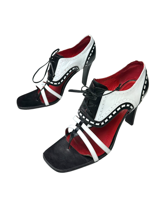 90s Tuxedo Heel Sandals